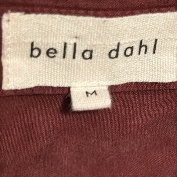 Bella Dahl Utility Jumpsuit Vintage Maroon button down elastic / ties waist Sz M - Picture 7 of 12